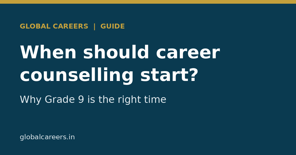 When Should Career Counselling Start? Why Grade 9 Is the Right Time